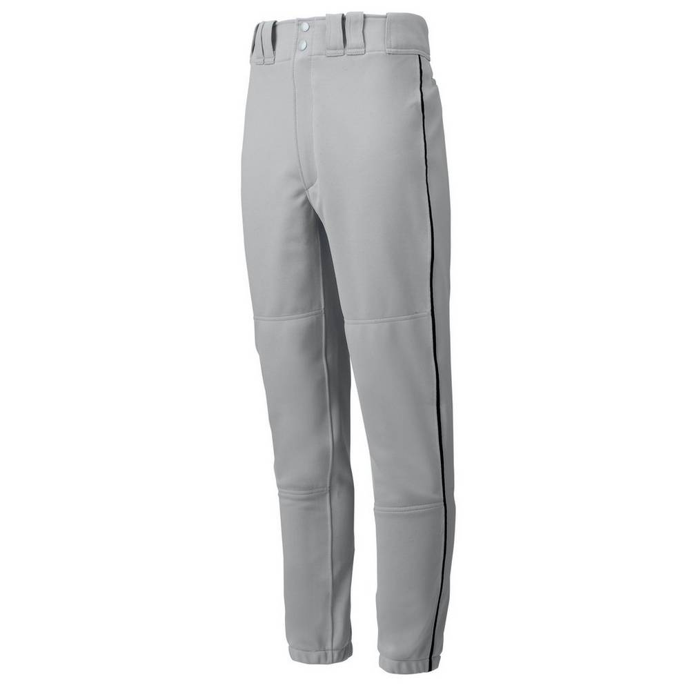 Mizuno Men's Premier Piped Baseball Pants Grey/Black (350148-PFD)